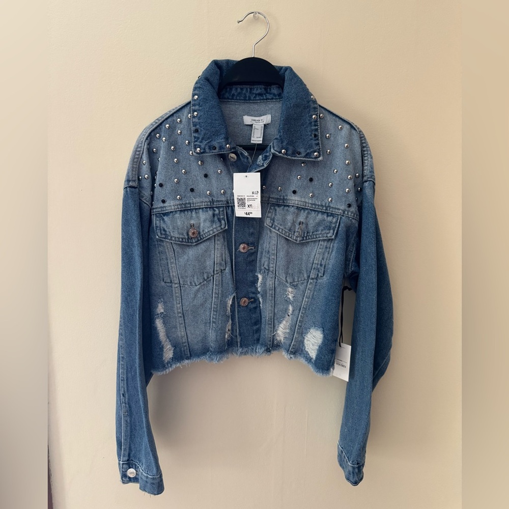 Forever 21 Denim Jacket with Silver Accents